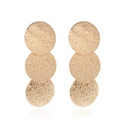 ( Gold)occidental style  brilliant Round long style earring  brief earrings round earrings  F