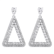 ( White K)E occidental style personality creative fully-jewelled Earring  geometry triangle fashion earrings wind samll