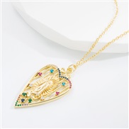 (love )occidental styleins wind bronze gold plated embed Zirconium pendant necklace woman  personality trend creative sw