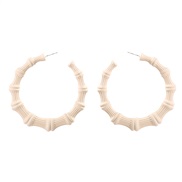 ( white)earrings Alloy Word earrings bamboo Round Earring occidental style exaggerating Metal