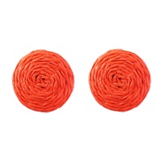 ( orange)spring weave earrings woman Round ear stud occidental style elegant Bohemia Earring