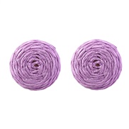 (purple)spring weave earrings woman Round ear stud occidental style elegant Bohemia Earring