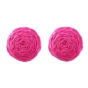 ( rose Red)spring weave earrings woman Round ear stud occidental style elegant Bohemia Earring