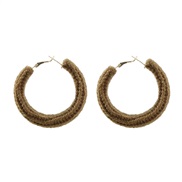( brown) weave earrings cirque Earring woman Korean style lovely small fresh samll