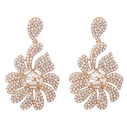 ( Gold)spring Alloy diamond earrings woman flowers earring occidental style exaggerating wind Earringearrings