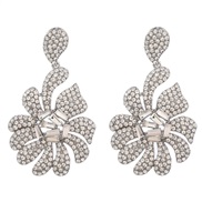 ( Silver)spring Alloy diamond earrings woman flowers earring occidental style exaggerating wind Earringearrings