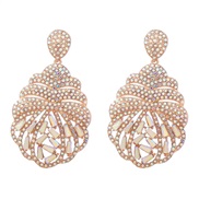 (gold AB color) fully-jewelled flowers earrings woman occidental style exaggerating earring Alloy diamond