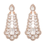 ( white)occidental style exaggerating earrings Alloy diamond Earring woman multilayer drop glass diamond fully-jewelled