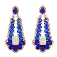( blue)occidental style exaggerating earrings Alloy diamond Earring woman multilayer drop glass diamond fully-jewelled 
