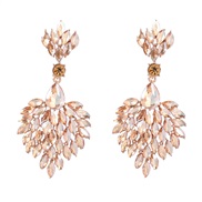 ( Gold) occidental style colorful diamond earrings woman Alloy diamond Earring exaggerating fully-jewelled super samll