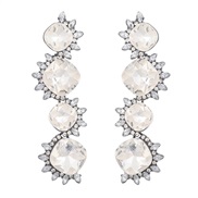 ( white) Alloy diamond earrings woman geometry long style earring occidental style exaggerating Acrylic Earring