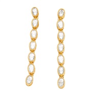 ( white) Earring retro temperament fully-jewelled long style tassel earrings occidental style fashion personality exagg