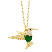 ( green)occidental style temperament embed love zircon samll necklace woman  fashion small fresh clavicle chain chainnkr