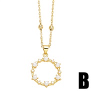 (B)spring summerins high brief geometry Pearl flowers necklace woman samll clavicle chainnk