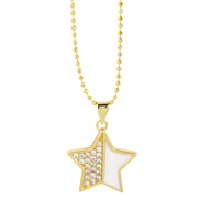 ( Five pointed star )occidental style fashion brief star Moon pendant necklaceins retro all-Purpose clavicle chainnkb