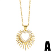 (A) hollow love sun necklace woman personalityins windk gold diamond sun clavicle chain chainnkb