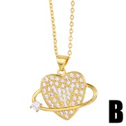 (B) occidental style samll heart-shaped pendant necklace fashion personality clavicle chain womannkb