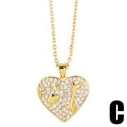 (C) occidental style samll heart-shaped pendant necklace fashion personality clavicle chain womannkb