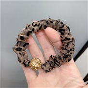 ( leopard print)big circle diamond elasticity leather surface rope brief head woman