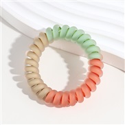 (Ligh green  orange) frosting circle three color splice all-Purpose head rope leather