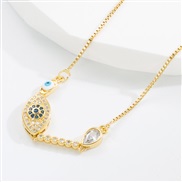 ( Ellipse)occidental styleins wind bronze gold plated embed zircon super love necklace  creative style trend sweater ch