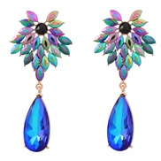 (color ) fully-jewelled flowers earrings Alloy diamond Earring occidental style exaggerating drop Acrylic earring