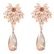 ( Gold) fully-jewelled flowers earrings Alloy diamond Earring occidental style exaggerating drop Acrylic earring
