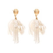 ( white)occidental styleins fashion wind handmade beads multilayer petal tassel earrings Bohemian style Earring