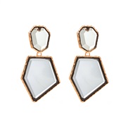 ( gray)same style occidental style fashion Irregular Alloy embed resin earring exaggerating temperament geometry brief 