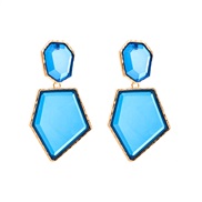 ( blue)same style occidental style fashion Irregular Alloy embed resin earring exaggerating temperament geometry brief 