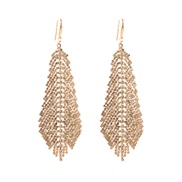 ( gold )occidental style fashion exaggerating diamond leaves earrings claw chain long style high banquet Earring