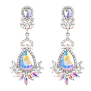 (AB color)ins wind fully-jewelled colorful diamond earrings woman occidental style exaggerating Earring Alloy diamond s