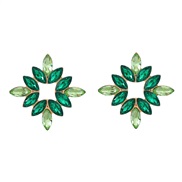 ( green)spring fully-jewelled flowers earrings Alloy diamond ear stud occidental style exaggerating super Rhinestone fl