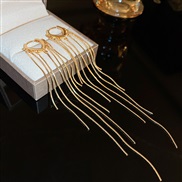 (  Goldgold  electroplated  Tassels) gold drop long style tassel buckle fashion high earrings Metal temperament Earring