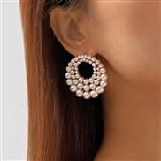 (gold +) samll wind Pearl Earring  personality multilayer earring elegant brief geometry earrings