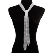 ( white)occidental style wind creative fashion  personality Rhinestone temperament chain style necklace woman
