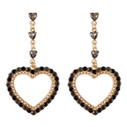 (gold +Gray black)E occidental style wind sweet fashion love earrings woman  long style colorful diamond temperament ea