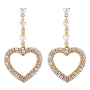 (gold +AB color)E occidental style wind sweet fashion love earrings woman  long style colorful diamond temperament earr