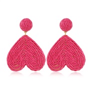 ( rose RedKCgold )occidental style retro personality trend fashion Peach heart weave earrings Earring