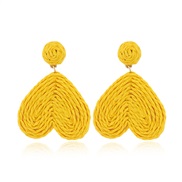 ( yellow KC gold)occidental style retro personality trend fashion Peach heart weave earrings Earring