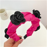 ( rose Red )Korean styleins wind width Cloth Headband high Headband temperament flowers head