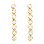 ( white)occidental style  color zircon love tassel earrings woman  fashion temperament high earringserq