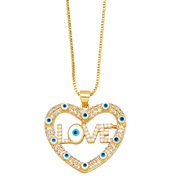 ( white)occidental style  EnglishOVE love necklace woman personality all-Purpose clavicle chain Peach heart pendantnk
