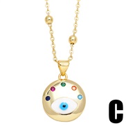 (C)occidental style personality eyes necklace woman embed color zircon eyes clavicle chainnk
