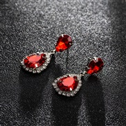 (silvery +red )Korean style fashion brilliant drop crystal earringsE