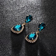 (gold +)Korean style fashion brilliant drop crystal earringsE