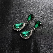 (silvery +green )Korean style fashion brilliant drop crystal earringsE