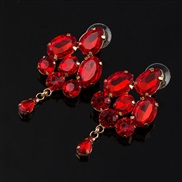 ( red)occidental style Earring drop crystal earrings woman ear stud Korean style fashion samll earringE