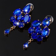 ( blue)occidental style Earring drop crystal earrings woman ear stud Korean style fashion samll earringE