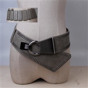 ( gray) lady Korean style occidental style loose and comfortable elasticity ornament belt woman super width belt